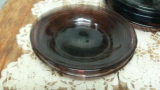 6 Old Vintage Hand Blown Blenko Swirl Art Glass Amethyst Purple Plates 2