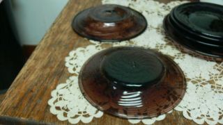 6 Old Vintage Hand Blown Blenko Swirl Art Glass Amethyst Purple Plates 3