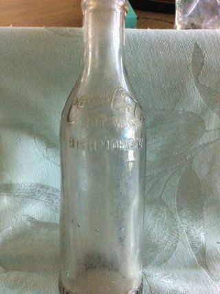 Vintage Straight Side Coca Cola Bottle Richmond Va