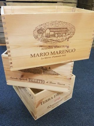 3 X Italian Wooden Wine Crates Boxes - Vintage Shabby Chic Drawers Storage.