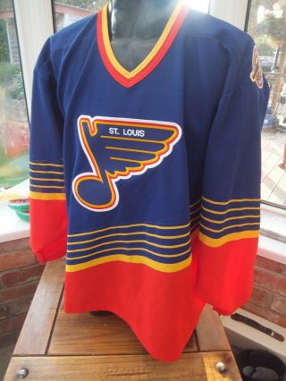 Nhl St Louis Blues Usa Ice Hockey Shirt Jersey Maglia Vintage Ccm Size G/l