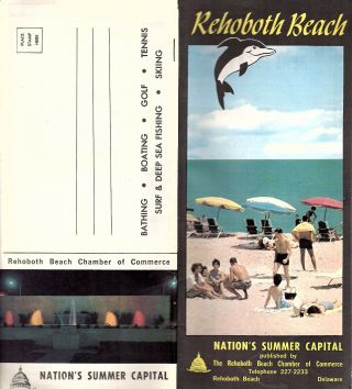 Rehoboth Beach Delaware 1966 Travel Booklet Photos Keyed Street Map Local Ads