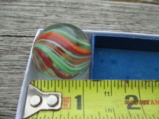Vintage Hand Made German Swirl Glass Marble 1 1/8 "