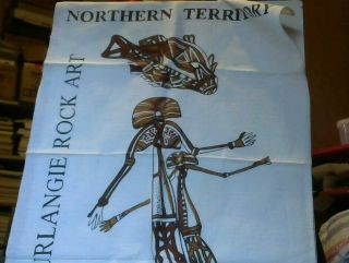 Collectable Souvenir Linen Tea Towel Australian Aboriginal Rock Art Northern Ter