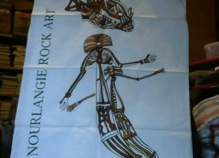 Collectable Souvenir Linen Tea Towel Australian Aboriginal Rock Art Northern Ter 2