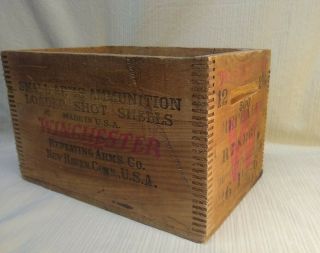 Vintage Winchester Small Arms Wooden Shotgun Shell Box Wood Ammunition Crate