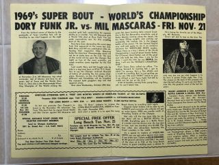 Vintage Nwa Olympic Auditorium Wrestling Program Funk Vs Mascaras Championship