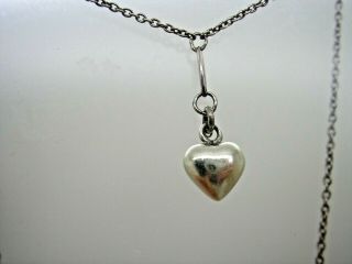 Vintage Sterling Silver Tiffany & Co Heart Pendant & 16 " Chain