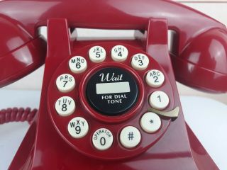 Crosley Model 302 Push - Button Landline Kettle Desktop Phone Red Vintage Look 2