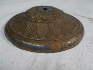Vtg 4&1/8 " Spelter Fancy Leafy Embossed Heat Cap For Old & Glass Shades