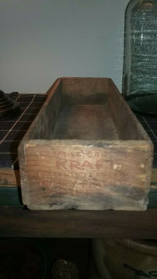 Antique Vintage Primitive Wood Kraft Cheese Box Patina 13.  5 