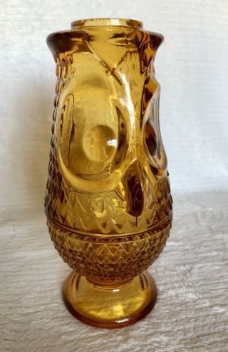 Vintage Viking Glass Owl Amber Fairy Lamp Halloween