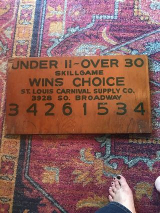 Vintage Carnival Game Sign Hand Painted Wooden Nostalgic Art St.  Louis Carnival