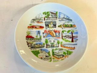 Vintage Key West Florida Souvenir Ceramic Plate Travel Trip Fishing Turtle Kraal
