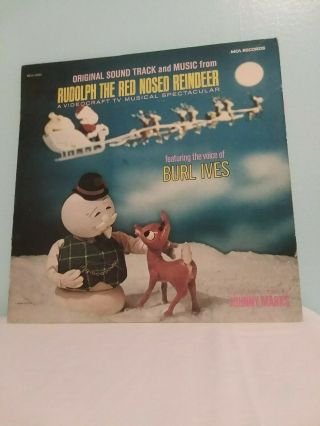 Vintage Coliectible Burl Ives Rudolph The Red - Nosed Reindeer Vinyl Lp - Vg,