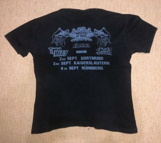 Vintage 1983 Monsters Of Rock Concert Tour T - Shirt Ozzy Whitesnake Meatloaf Rare