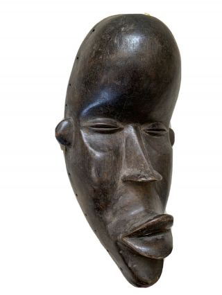 Antique African Art Wood Carved Mask 14x6