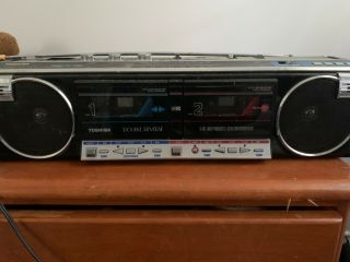Vintage Toshiba Boombox Rt - 8075 Ghettoblaster Cassette Deck