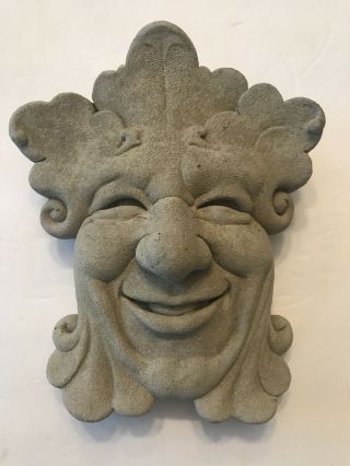 Vintage 1996 Carruth Smiling Stone Face Garden