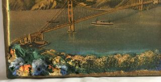 Vintage Unique 1938 Golden Gate Bridge Souvenir Picture with Raised Relief RARE 2