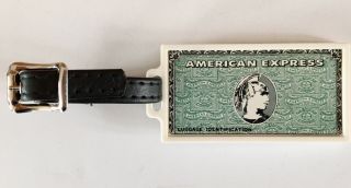 Vintage American Express Luggage Id Tag With Leather Strap