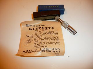 Vintage Klipette Nose Hair Trimmer W/original Box And Instructions