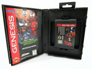 Vintage 1995 Sega Genesis Venom & Spider - Man Separation Anxiety Game Complete