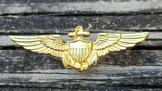 Vintage Us Military Navy Marine Corp Naval Aviator Pilot Wings Lapel Hat Pin