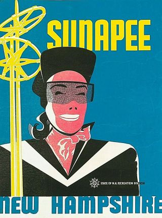 Hampshire Ski Sunapee United States Vintage Travel Advertisement Art Poster
