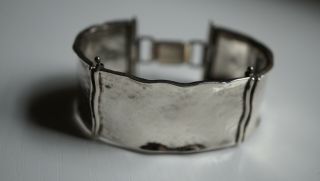 Vintage Shablood Didae Sterling Silver Hammered Bangle Bracelet 6.  5