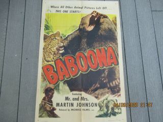 Vintage 1935 " Babooma " Motion Picture Movie Promotion Poster