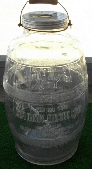 Vintage Gem Dandy Electric Churn 5 Gallon Glass Jar