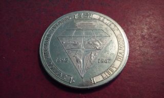 Libby Montana Souvenir Dollar Diamond Jubilee Coin Token 1967 Silver - Tone Metal