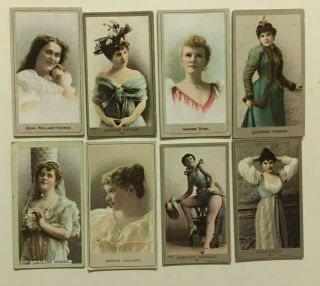 8 Vintage Sweet Caporal Cigarette Trading Cards Kinney Brothers Tabacco Cards