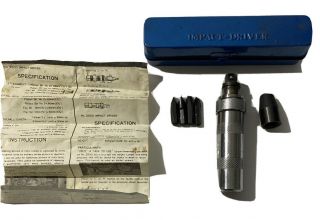 Vintage Impact Driver 2500 With 4 Bits In Metal Case,  Instructions