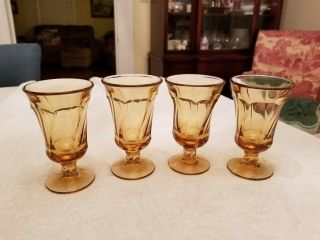 Vintage Fostoria Jamestown Amber Swirl Pattern Juice - Cordial Glass Footed