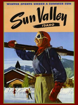 Sun Valley Idaho Ski Winter United States America Travel Advertisement Poster
