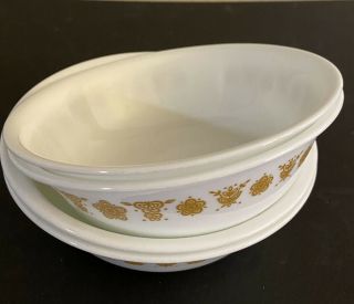 Vintage Corelle Corning Ware Butterfly Gold 6 1/4 " Cereal Soup Bowls - Set Of 4