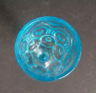 Vintage L.  E.  Smith Blue Goblet Stemmed Glass Moon And Stars 5 3/4” 2