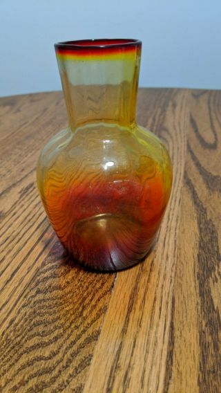 Vintage Amberina Art Glass Bud Vase
