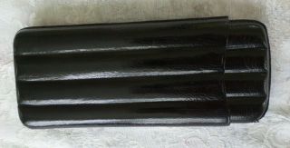 Vintage Black Leather 4 Finger Cigar Case Made In Spain