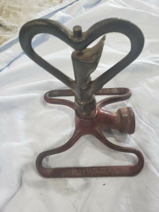 Vintage March Ace Rotating Cast Iron & Metal Water Garden Lawn Sprinkler