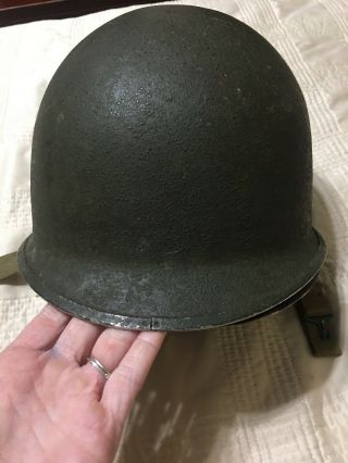 Vintage Vietnam War era US Army steel helmet with liner 2