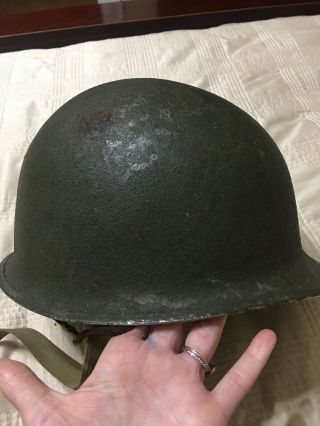 Vintage Vietnam War era US Army steel helmet with liner 3
