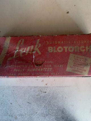 Vintage Lenk Automatic Alcohol Blotorch Blowtorch
