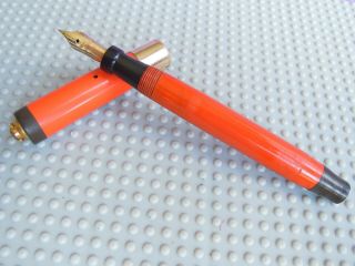 Vintage Red Hard Rubber Parker Duofold Ringtop Fountain Pen