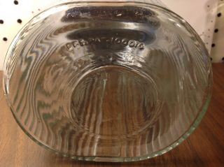 VINTAGE CLEAR RIBBED GLASS SUGAR CANISTER HALF ½ GALLON w/ Lid 3