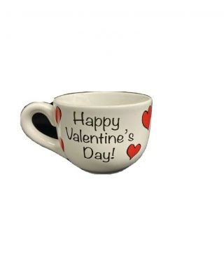 Vintage Peanuts Snoopy Mug Hearts Happy Valentines Day Coffee Cup Soup Bowl