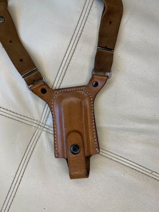 Vintage Desantis 82 Brown Leather Shoulder Holster For S&W 6904 469 669 3 1/2 