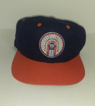 Vintage University Of Illinois Chief Illiniwek Snapback Cap Hat Competitor Brand
